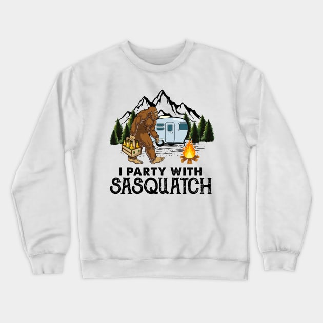 I party with sasquatch Crewneck Sweatshirt by JameMalbie